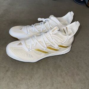 Adidas White and Gold Baseball Cleats